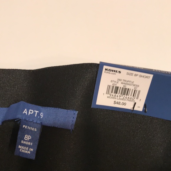 NWT Apt 9 Millennium straight leg pants 8P short - Picture 4 of 9